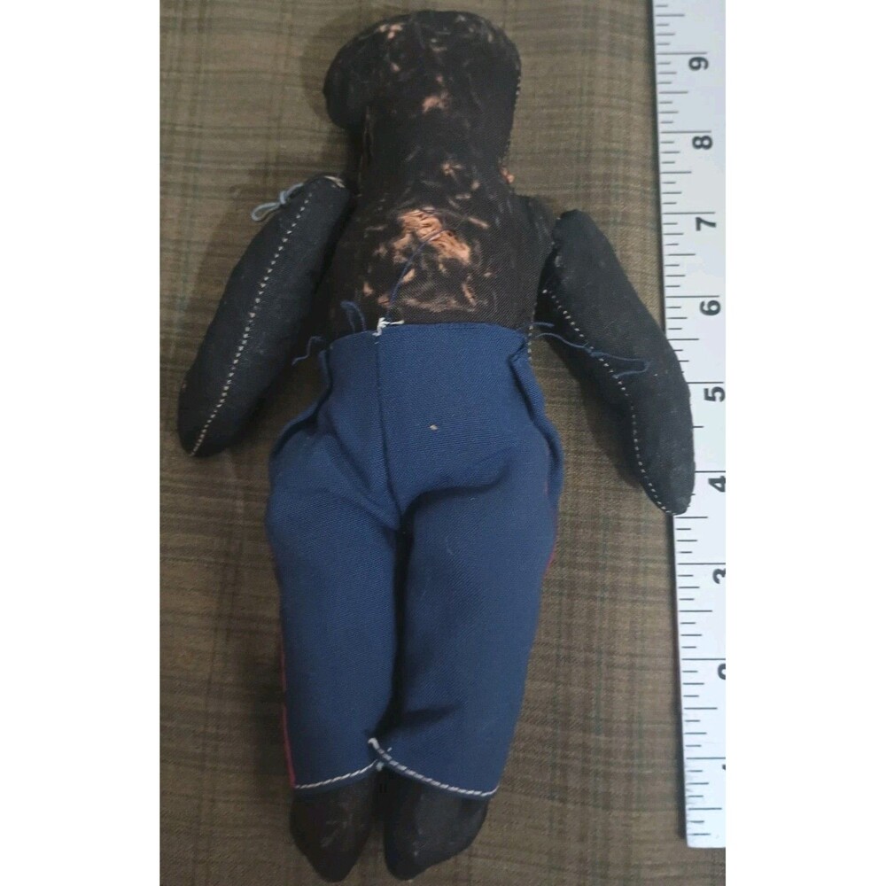 Antique African American Folk Art Doll Painted Face Straw Stuffing - Picture 2 of 5